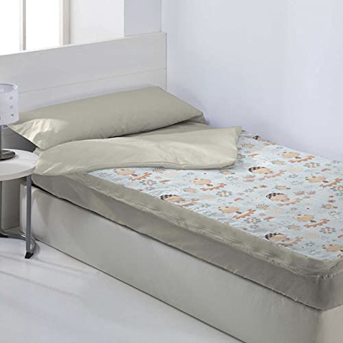 10XDIEZ Funda Saco Ajustable nórdico Bug - (Cama 105cm - Blanco)