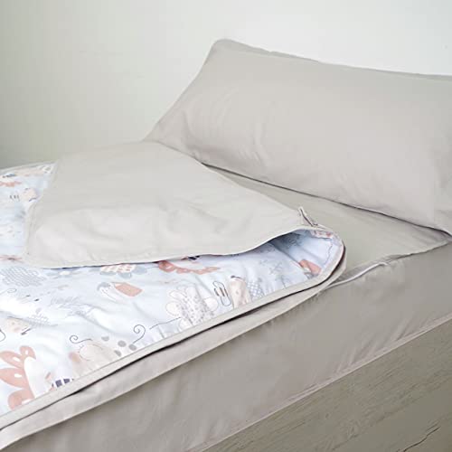 10XDIEZ Funda Saco Ajustable nórdico Bug - (Cama 105cm - Blanco)