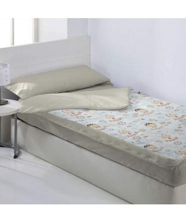 10XDIEZ Funda Saco Ajustable nórdico Bug - (Cama 105cm - Blanco)