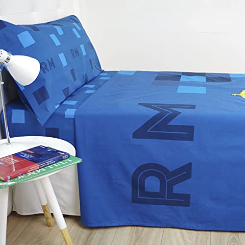 10XDIEZ Juego de sabanas Real Madrid 181040 - (Cama 90 cm - Azul)