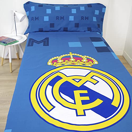 10XDIEZ Juego de sabanas Real Madrid 181040 - (Cama 90 cm - Azul)