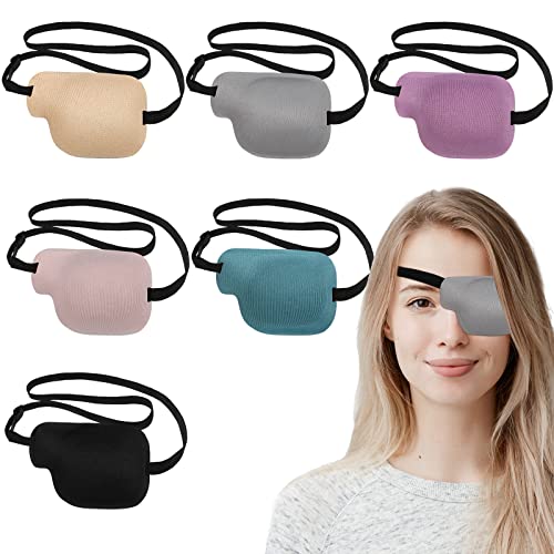 12 Parches de Ojo Izquierdo Parche Ajustable de Un Solo Ojo Máscara de Un Ojo Parche Protector Ocular 3D Parches Cómodos Suaves de Ojos Parches Oculares para Adultos (Patrón Lindo)