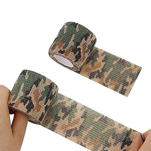 12 Piezas Vendaje De Camuflaje, Vendajes Elásticos, Venda Autoadhesiva Cinta, Vendaje Cohesivo No Tejido Elástico De Camuflaje Para Muñeca De Dedo, Rodilla, Pierna De Tobillo, (6 Colores)