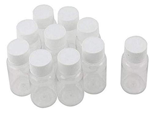 12PCS Vaciar Espesar Botellas plástico Cápsula Estuche con tapa rosca blanca Pastilla Recipiente almacenamiento tableta para líquido sólido en polvo Dispensado químico (50ml/1.7oz)