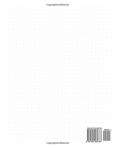 (1/4") Livre de Papier Dot (4 points par pouce, dotty au carre): 200 pages (100 feuilles), 8,5 x 11 pouces