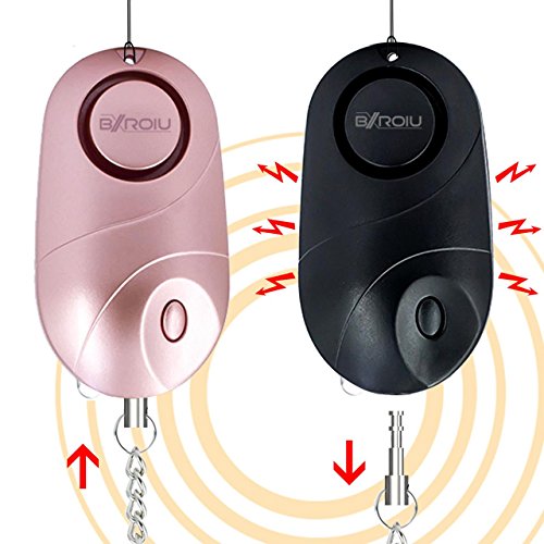 2 alarmas de bolsillo, alarma personal de seguridad y emergencia con sirena de140 decibelios y luces LED, buzzer de prevención del delito para niños, mayores y mujeres.