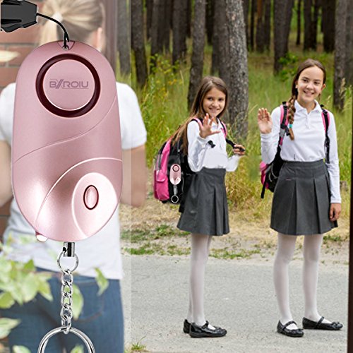 2 alarmas de bolsillo, alarma personal de seguridad y emergencia con sirena de140 decibelios y luces LED, buzzer de prevención del delito para niños, mayores y mujeres.