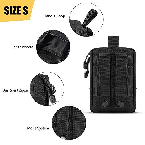 2 bolsas de cintura tácticas Molle, bolsa de utilidad, bolsa multifunción EDC para colgar accesorios