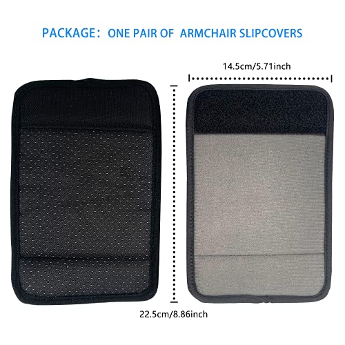 2 fundas para sillón, con espuma contorneada acolchada ajustable, antideslizante, transpirable, absorbe la humedad, para adultos y ancianos, juego de agarre cómodo (gris)