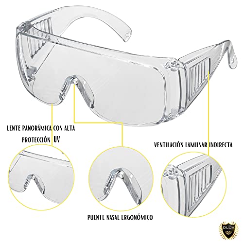 2 Gafas de seguridad y trabajo, para la protección de tus ojos en el ámbito sanitario, industrial y agrícola | Gafas de seguridad anti vaho icluye 2 gafas de protección y trabajo.