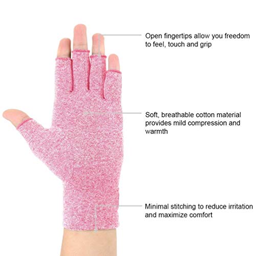 2 pares de guantes de artritis, guantes de compresión de apoyo y calor para manos, alivian el dolor de la reumatoide, la osteoartritis, el RSI, el túnel carpiano, la tendinitis