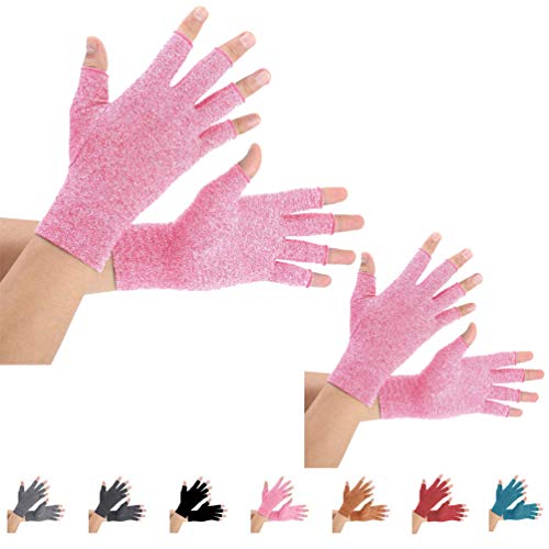 2 pares de guantes de artritis, guantes de compresión de apoyo y calor para manos, alivian el dolor de la reumatoide, la osteoartritis, el RSI, el túnel carpiano, la tendinitis