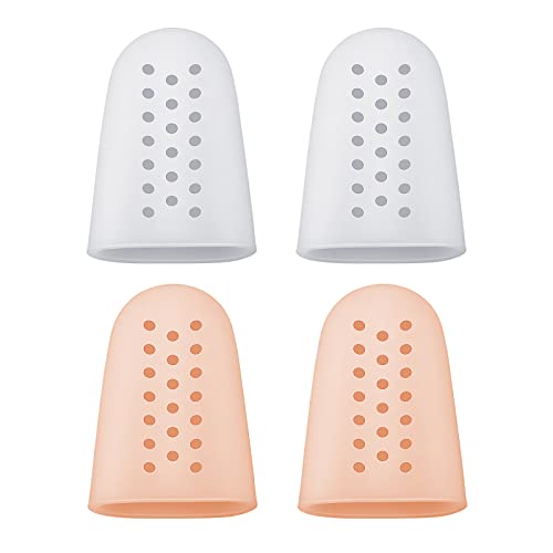 2 Pares Protectores de Dedo Gordo con Agujeros Tapas de Pie Transpirable Cubiertas Suaves de Dedos de Pie Protector de Soporte de Dedo Aliviar Dolor Cojines de Dedos Gordos, 2 Colores