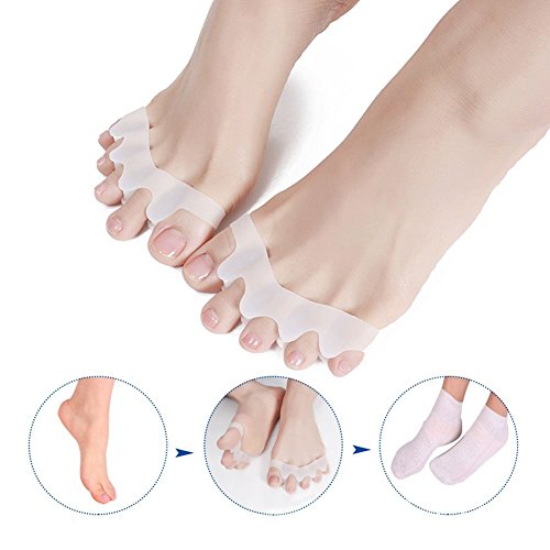 2 pares Separador de dedos de gel, para corregir hallux valgus, alivio del dolor después del yoga y actividades deportivas, se puede utilizar en la herramienta de manicura de pedicura Nail Art Salon