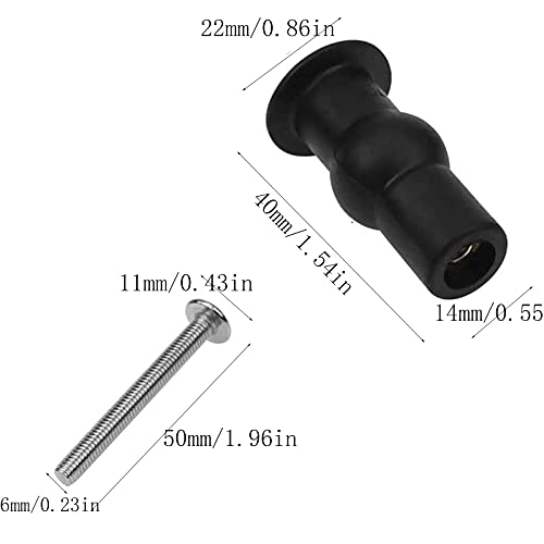 2 Piezas Asiento Bisagras Tornillos, Tornillo de la Tapa del Inodoro, Piezas de Fijación de Bisagras de Asiento de Inodoro, para Asientos de Inodoro, Asientos de Inodoro en General(Negro)