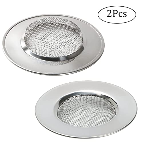 2 Piezas Bañera Fregadero Filtro, Acero Inoxidable Bañera Filtro, Cocina Filtro Drenaje, Colador Fregadero Acero Inoxidable, Adecuado para Baño, Fregadero de Cocina, Residuos de Filtro