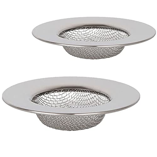 2 Piezas Bañera Fregadero Filtro, Acero Inoxidable Bañera Filtro, Cocina Filtro Drenaje, Colador Fregadero Acero Inoxidable, Adecuado para Baño, Fregadero de Cocina, Residuos de Filtro