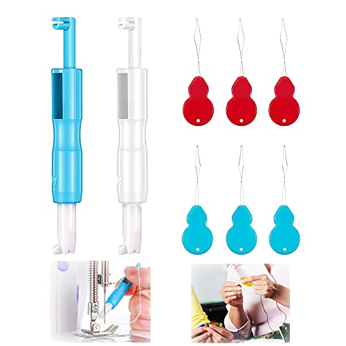 2 Piezas Enhebrador de Agujas para Máquinas de Coser Insertador de Agujas 6 Piezas Enhebradores de Agujas de Plástico Herramienta de Enhebrador de Agujas Herramienta para Máquina de Coser