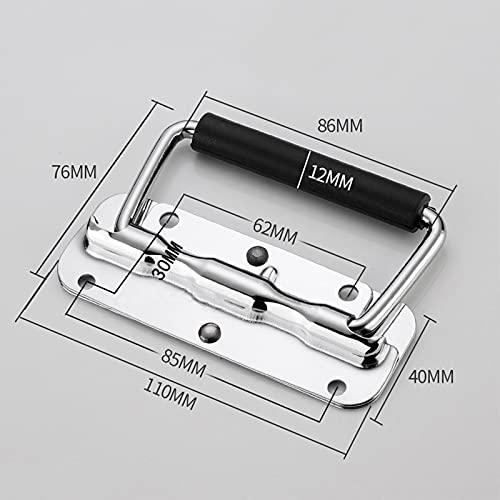 2 Piezas Mango Plegable En Acero Inoxidable, Tirador De Metal Tono, Con Asa Plegable De Resorte De Rebote Estable, Para Caja De Madera Maleta Muebles