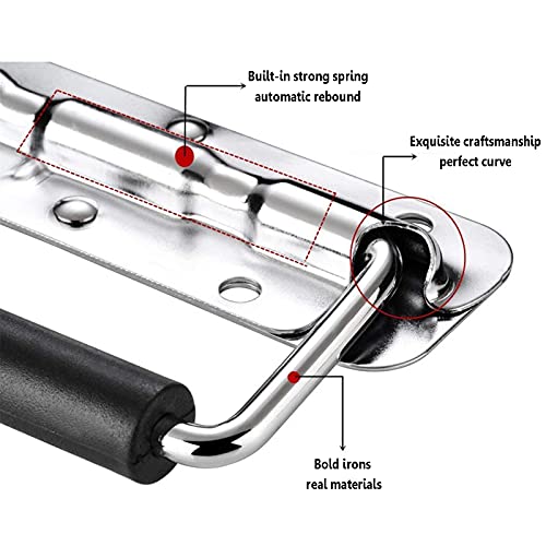 2 Piezas Mango Plegable En Acero Inoxidable, Tirador De Metal Tono, Con Asa Plegable De Resorte De Rebote Estable, Para Caja De Madera Maleta Muebles