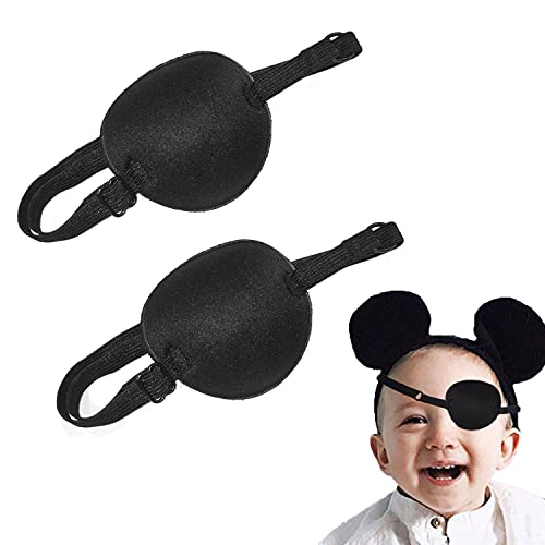 2 piezas, máscara ocular individual, Máscara de ojos cosplay，máscara ocular pirata, longitud de correa ajustable, elástica y cómoda, apta para niños y adultos, adecuada para la ambliopía y el ojo vago