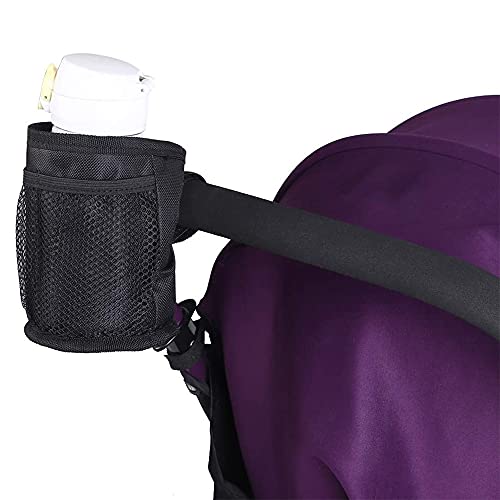 2 Piezas Portabotellas Botella Agua Bicicleta, Bolsas Botella Agua para Bicicleta, Soporte para Vasos de Bicicleta, Manillar Bolsas Botella Agua, para Cochecito, Scooter (Negro)