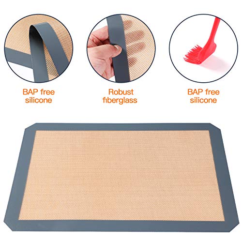 2 Piezas Silicona para Hornear Mats, Lámina de Horno,Tapetes para Hornear Láminas de Horno,Papel de Horno de Silicona Reutilizable(42x29,5 cm)