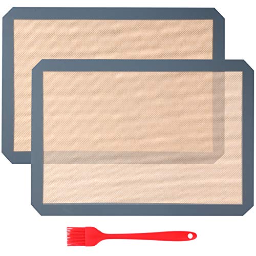 2 Piezas Silicona para Hornear Mats, Lámina de Horno,Tapetes para Hornear Láminas de Horno,Papel de Horno de Silicona Reutilizable(42x29,5 cm)