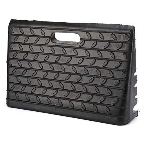 2 Rampas de coche resistente, rampas de goma negra para silla de ruedas con banda antideslizante para coche, caravana, barco, remolque, rampa para bordillos 485 x 300 x 95 mm