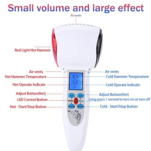 2 tipos de martillo frío y caliente, crioterapia, nutrición, dispositivo de belleza con plomo, masajeador facial, rejuvenecimiento de la piel, máquina de estiramiento de la (YO)