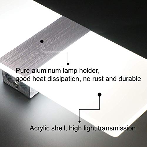 2 x Aplique Pared Interior 12W Kimjo, Blanco frio 6000K Lámpara de Pared Interior LED AC 220V, Lámpara de Pasillo en Acrílico Moderna para Corredor, Dormitorio, Escalera, Lámpara de Decoración