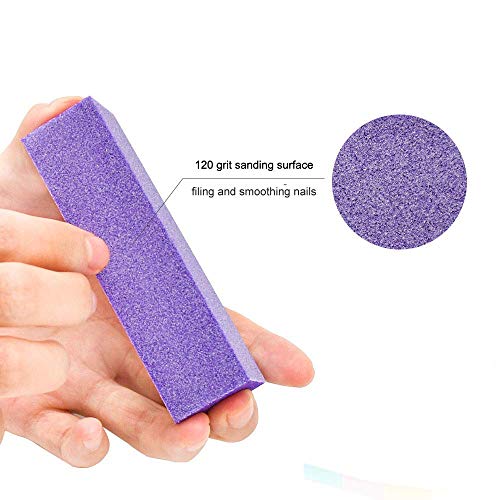 20 piezas de limas de uñas y kit de herramientas de manicura con bloque de protección de uñas Herramientas de bloque de protección de cuidado de arte rectangular, grano 100/180