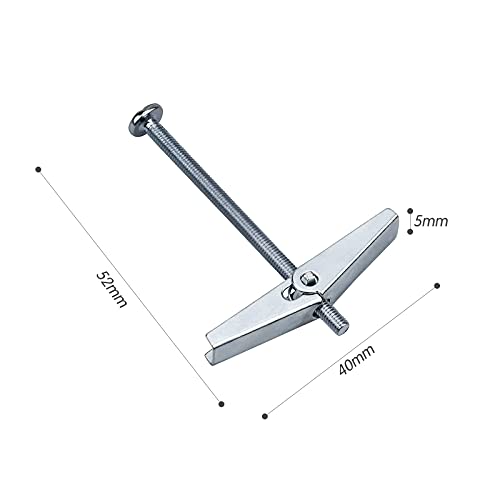 20 piezas Tacos Basculantes para Placa de Yeso Ala Primavera Toggle con Máquina Tornillo Anclaje de Paneles de Yeso M3*50MM