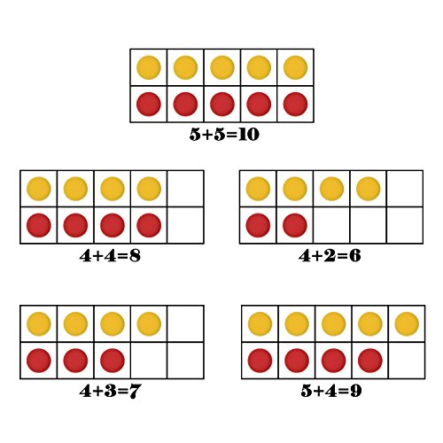 200 Piezas de Contador Colorido Marcador de Plástico Chips Bingo con Bolsa de Almacenaje para Matemáticas o Juegos (Rojo Amarillo)