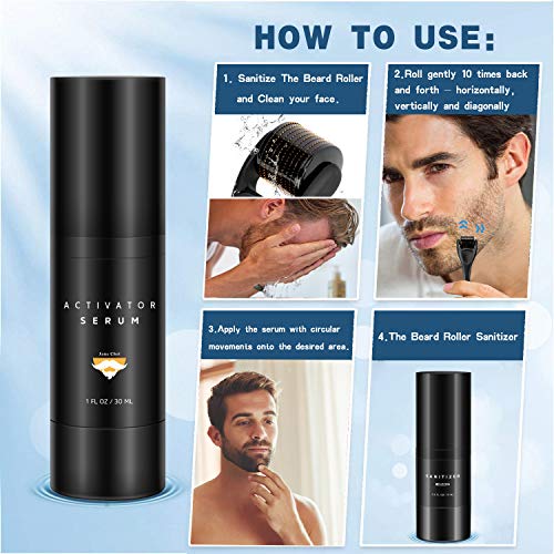 2021 Kit De Barba,Jane Choi Kit Natural Barba Cuidado Para Hombres Contiene Suero Activateur+Rodillo De Barba+Spray +Peine Productos Barba