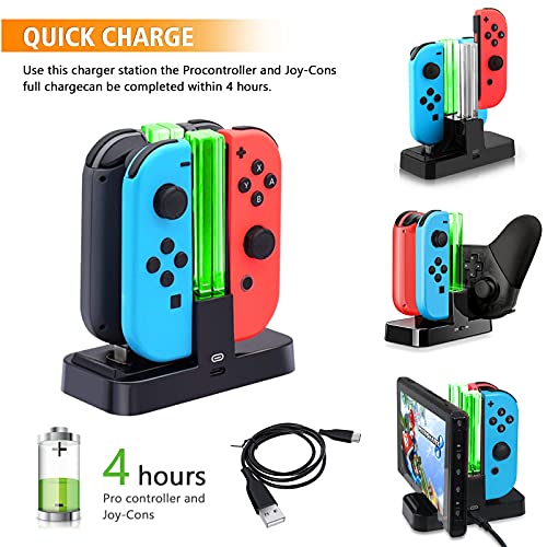 [22 en 1] GTAplam Case Accesorios Kit Compatible con Nintendo Switch OLED, Paquete De Accesorios De Viaje con Estuche De Transporte Protector De Pantalla Agarres para El Pulgar Tapas Y Más