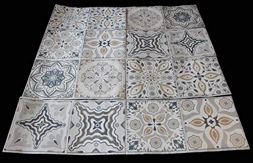 24 adhesivos de mosaico para suelos y paredes, azulejos de 15 x 15 cm, adhesivos para azulejos, láminas decorativas para azulejos de baño y cocina