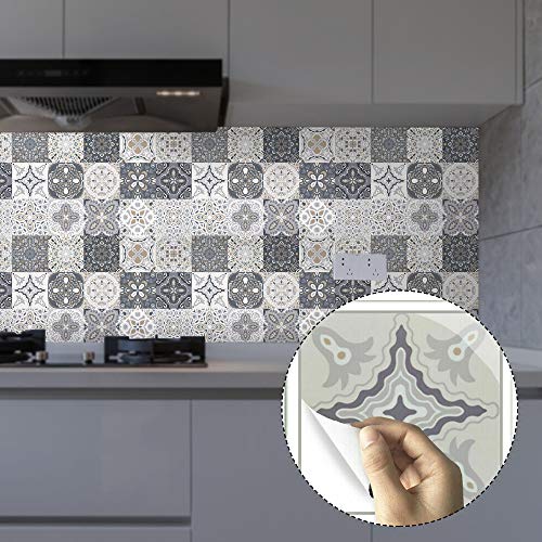 24 Pegatinas para Azulejos de Pared, Adhesivo de Pared, Pegatinas de Baldosas, Calcomanías Autoadhesivas de Vinilo para Cocina, Sala de Estar, Baño, Decoración del Hogar (20cm x 20cm)