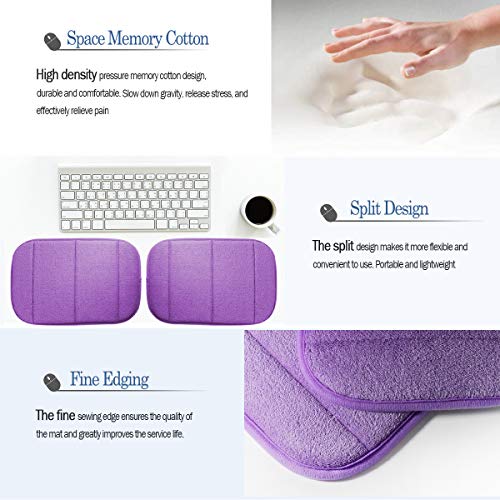 2pz Portátil Computadora Muñeca Codo Almohadilla, Reposamuñecas Teclado Muñeca Codo Apoyo Estera Descanso Brazo Almohadilla para Oficina Deskto Trabajando Gaming(7.9 x 11.8 Inch) Morado