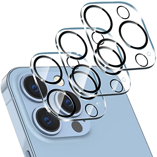 [3 Pack] Protector de Lentes de Cámara Compatible con iPhone 13 Pro, iPhone 13 Pro Max,Cubierta de Lente de Cámara Ultra Delgada Transparente