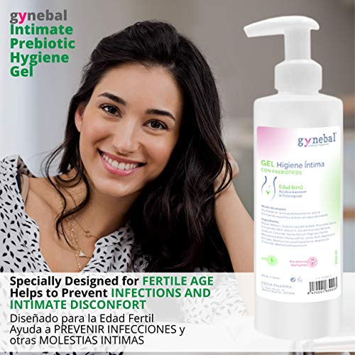 300 ml GYNEBAL Jabon intimo mujer edad fertil PH 4.5 Antibacteriano con Arbol de Te + Prebiotico + Acido Lactico + Glicerina - Gel higiene intima diaria ideal para el ciclo menstrual