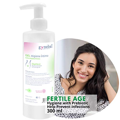 300 ml GYNEBAL Jabon intimo mujer edad fertil PH 4.5 Antibacteriano con Arbol de Te + Prebiotico + Acido Lactico + Glicerina - Gel higiene intima diaria ideal para el ciclo menstrual