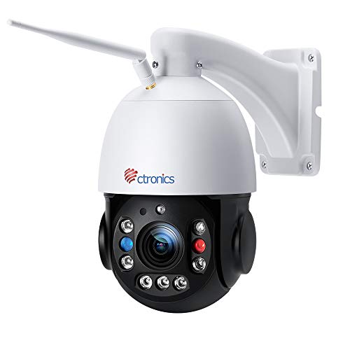 [30X Zoom óptico 5MP] Ctronics Cámara Vigilancia WiFi Exterior Visión Nocturna HD de 150M Cámara de Seguridad PTZ WLAN Detección Humana, Seguimiento Automático, Alarma Audible, IP66 Impermeable