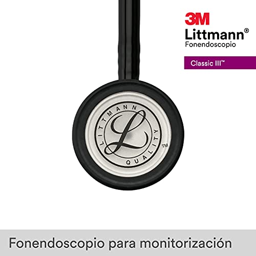 3M Littmann Classic III Fonendoscopio para monitorización, tubo color Negro, 69 cm, 5620