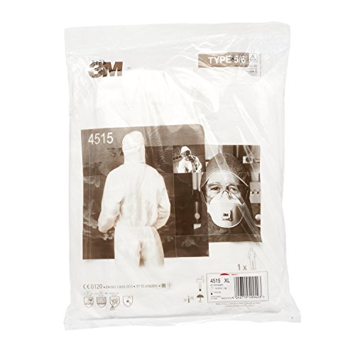 3M P4515BXL - 4515 Prenda protección, tipo 5/6, blanco, talla XL