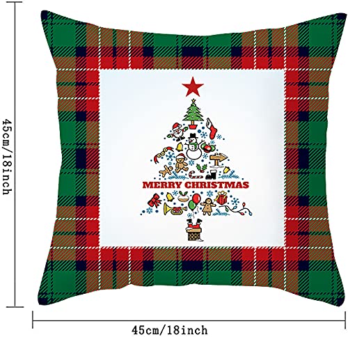 4 Piezas,Cojines de Navidad Sofa,Fundas de Almohada navideñas Fundas de Almohada de otoño Decoraciones navideñas Bola (Poliéster)