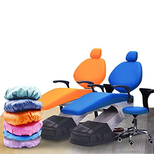 4 Piezas/Juego Funda Protectora Impermeable elástica PU Cuero - Juego Silla Dental - Funda de sillón Dental - Dental Cubierta del Asiento la Silla Reposacabezas Respaldo Protector Equipo Dentista,Rojo