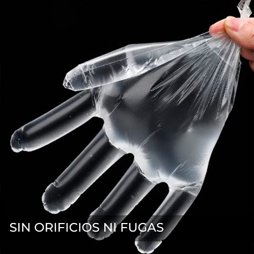 400 Guantes desechables de plástico para preparación de alimentos,guantes desechables fruta y verdura, para Casa, Cocina, Jardín, Restaurante, talla única, transparentes (400)