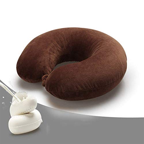 47-B Látex En Forma De U, Almohada Almohada, Almohada, Almohada De Viaje, Almohada De Autos, Siesta, Dibujos Animados Lindo U-lacto Almohada Látex, (Color : Brown)