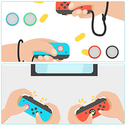 48 Piezas Tapones de Agarres de Pulgar Cubierta de Tapas de Joystick Reemplazo Cubierta de Silicona Suave de Pulgar Compatible con Switch y Switch Lite y Controlador Joy-Con